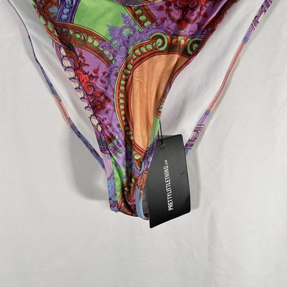 Pretty Little Thing Swim Bottom Women's 8 Multicolor Pull On New - Picture 3 of 7